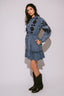 FLORAL COSMOS DENIM VESTIDO