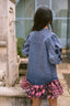 FLORAL COSMOS DENIM SOBRECAMISA