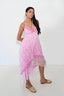 VESTIDO LARGO ASIMETRICO VIANZA ROSA