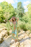 BAHAMAS LEMON LONG DRESS WITH SHORT SLEEVES