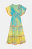 BAHAMAS LEMON LONG DRESS WITH SHORT SLEEVES