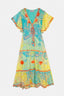 BAHAMAS LEMON LONG DRESS WITH SHORT SLEEVES