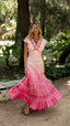 MARIE LONG DRESS WITH PINK SLEEVES