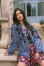 FLORAL COSMOS DENIM SOBRECAMISA