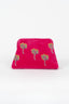 CLUTCH PALMS VELVET FUCXIA