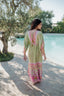 CURACAO GREEN SLEEVES LONG DRESS