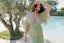 CURACAO GREEN SLEEVES LONG DRESS
