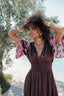 SABANA BROWN SLEEVES LONG DRESS