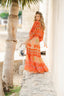 MAURICIO NARANJA VESTIDO CON MANGAS
