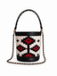 BOLSO SELAIA BUCKET BEIGE Y ROJO