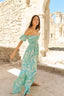 PALM AQUA LONG DRESS