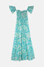 PALM AQUA LONG DRESS