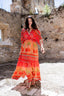 MAURICIO ORANGE DRESS WITH SLEEVES