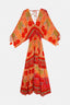 MAURICIO ORANGE DRESS WITH SLEEVES