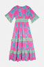 PINK PINEAPPLE LONG DRESS WITH LONG SLEEVES